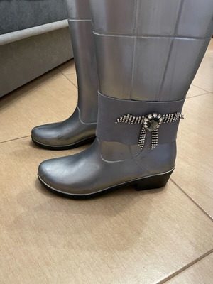 Galotses used silver boots with buckle, size 38