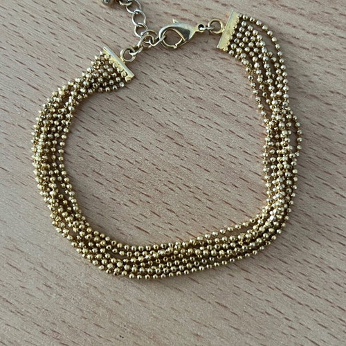 Gold-Tone Stainless Steel Multi-Strand Bracelet like new