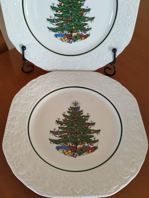 English porcelain plates set of two, new, 21×21 cm