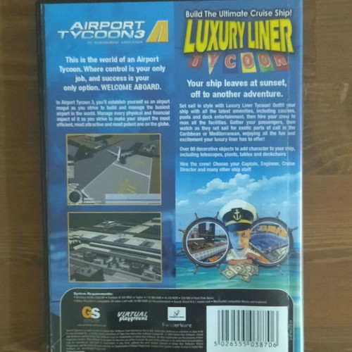Airport Tycoon 3 and Luxury Liner Tycoon PC used games