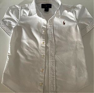 λευκο κοντομάνικο πουκάμισο Ralph Lauren για κορίτσια