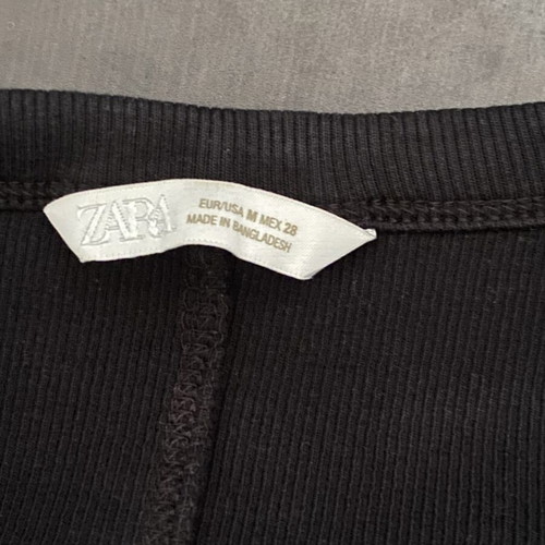 Zara black ribbed women's blouse medium, like new