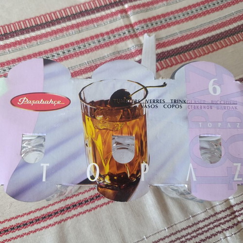 Glass tumblers new, set of 6