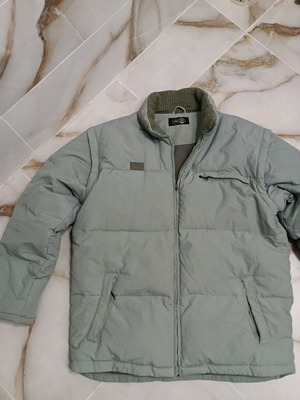 Fila down fill puffer jacket XL like new, gray and green