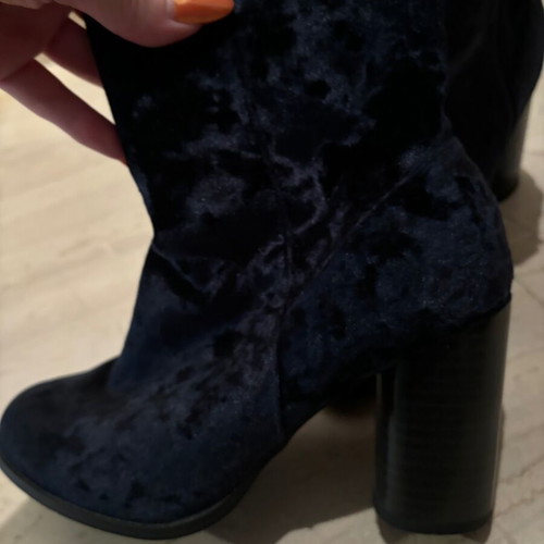 New Look velvet night ankle boots used, navy, size 38