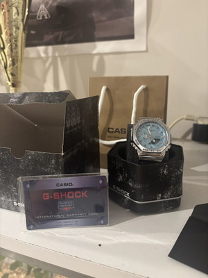 G-Shock metal watch light blue, like new