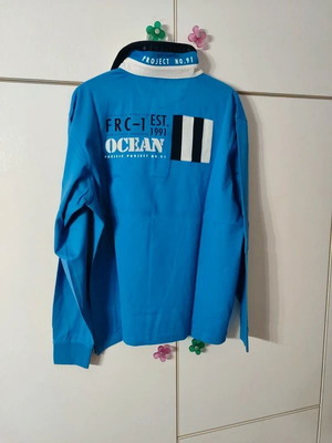 Long-Sleeve Polo Shirt Large Blue Like New