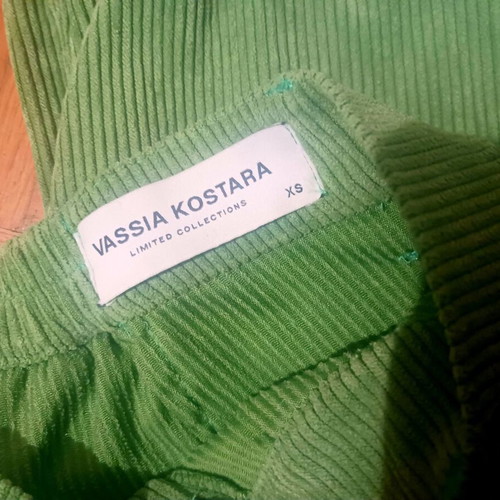 Cargo corduroy pants Vassia Kostara green XS like new