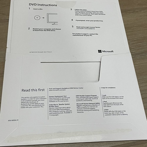 Microsoft Windows 11 Pro 64bit English DVD new, original