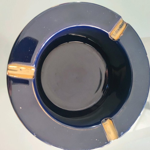 Handmade heavy ashtray with gold details used from Florence