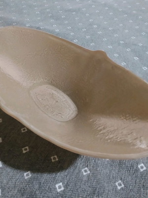 Glass Studio serving platter narrow, new, oval, beige