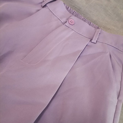 Lilac pants like new, airy high-waisted