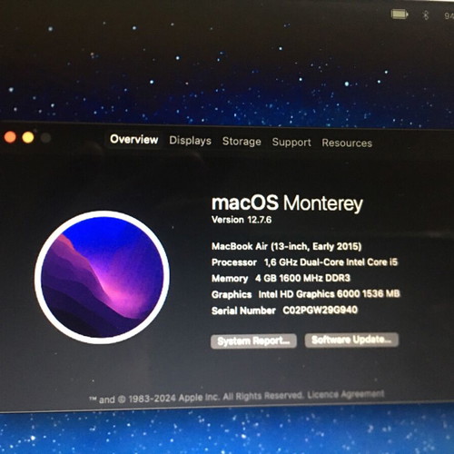 MacBook Air 13 2015 like new, 128GB SSD, macOS Monterey