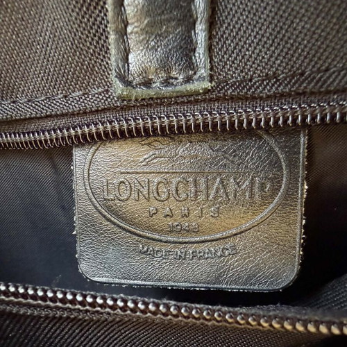 Longchamp vintage leather backpack used, black