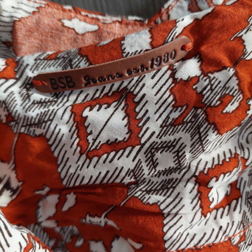 Bsb top used with ethnic pattern and asymmetric cut