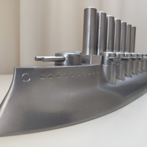 Piraeus Bank commemorative warship model by Takis Kavallieratos