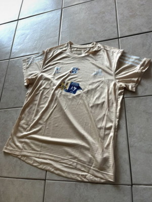 Adidas authentic marathon t-shirt, gold, size L