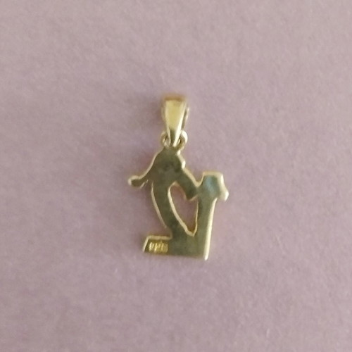 Children's pendant "12" like new, red enamel, gold plated sterling silver