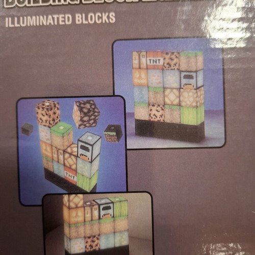 Minecraft LED kids table lamp with 16 blocks new