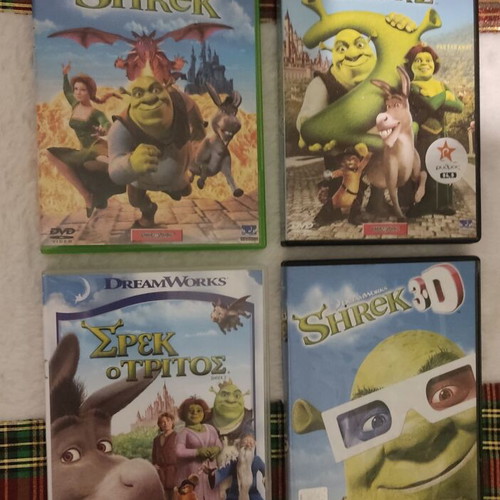 Shrek DVD movies used, set of 4, Dreamworks, dubbed