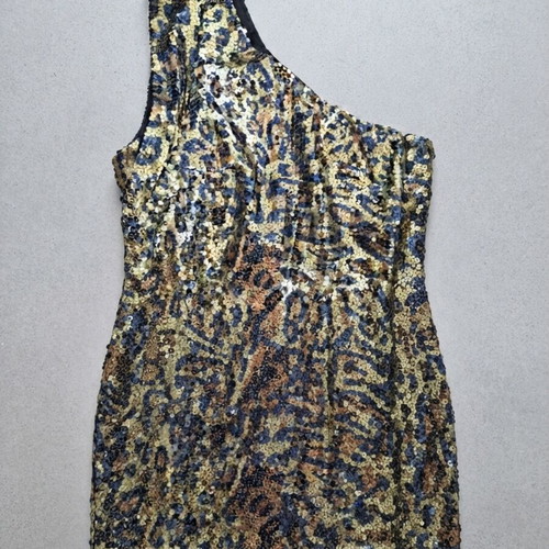 Miss Sixty One Shoulder Dress with Sequins Size S New