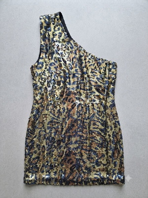 Miss Sixty One Shoulder Dress with Sequins Size S New