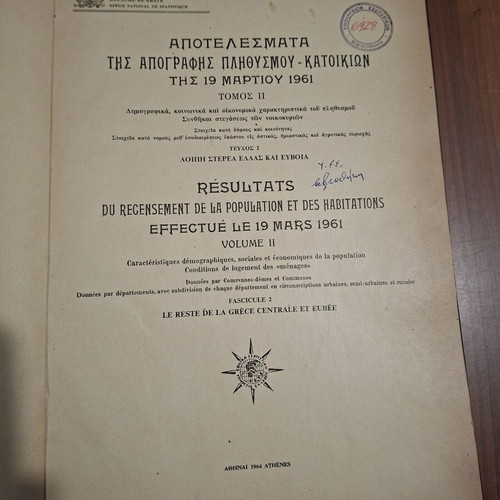 Results of the 1961 Population and Housing Census Volume II used