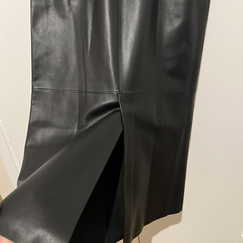 Zara leather midi skirt black, new, size M