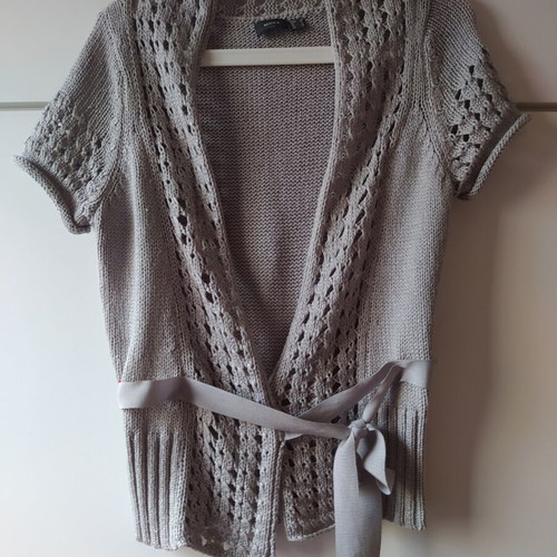 Mexx Fashion knitted short sleeve women's cardigan gray like new