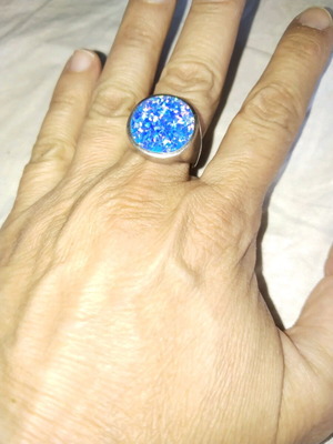 Silver opal ring size 7 like new