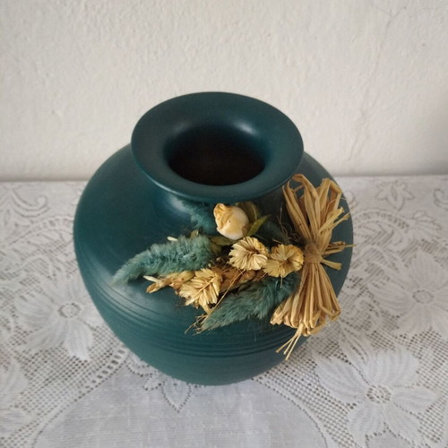 Vintage German ceramic vase used with dried flower decoration
