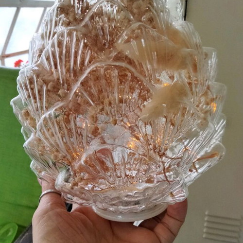 Table lamp LED pinecone new, acrylic 19cm