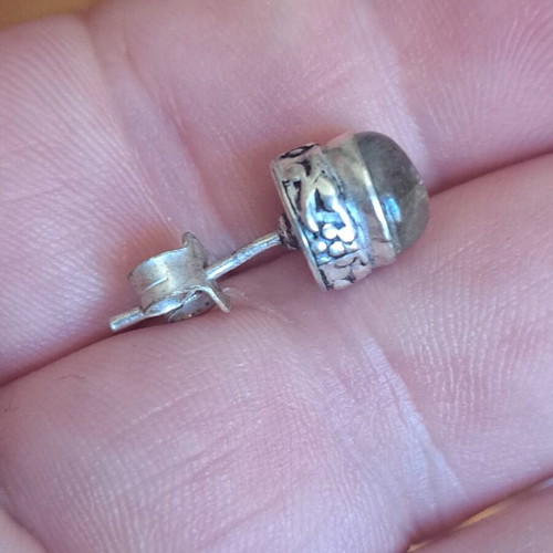 Silver earrings with labradorite like new, Tides of Earth Collection