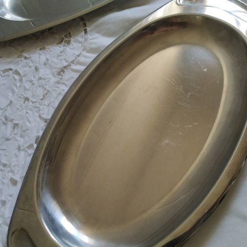 AMC stainless steel serving platters set of 3 oval