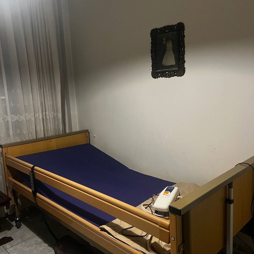 Electric hospital bed with wooden frame, like new