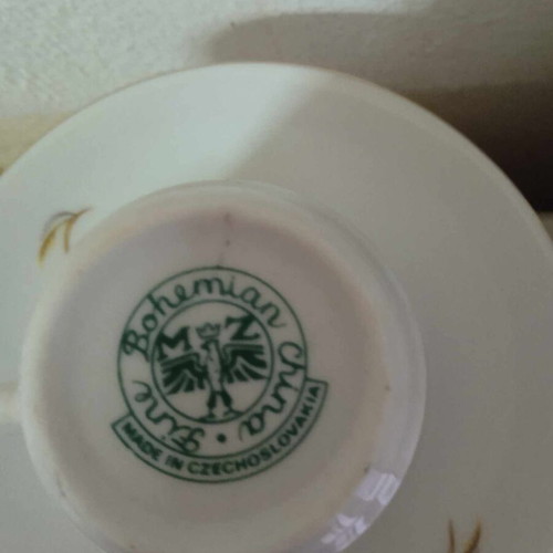 Coffee cups new set of 6 with leaf design