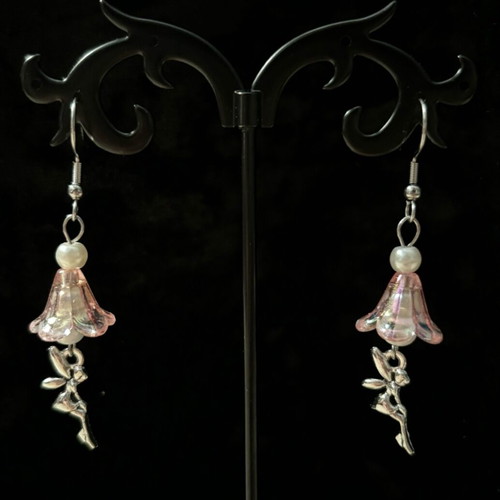 Handmade earrings with fairies from stainless steel, new