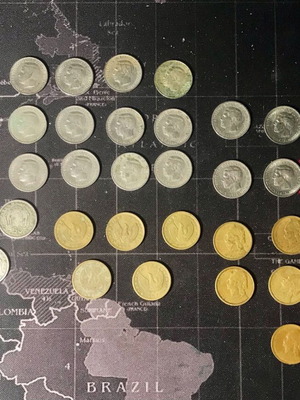 Rare 50 lepta drachma coins used, pack of 30, 1954-1976