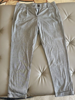 Benetton women's office pants gray micro-houndstooth like new, size XL