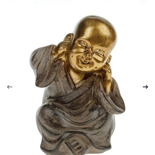Ceramic monk figurines, set of 3, 6cm