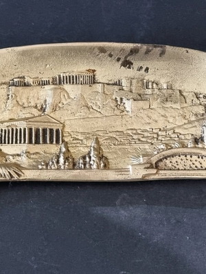 Μπρούτζινη διακοσμητική πλακέτα τοίχου σαν καινούργια, βιντατζ