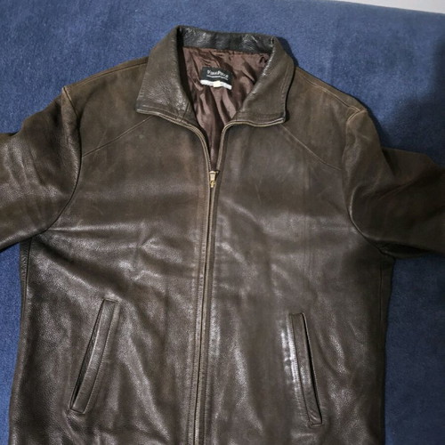 Vera Pelle leather jacket used, brown, size XL