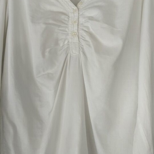 White Boho Blouse with Drawstrings and Ruching Size M-L like new