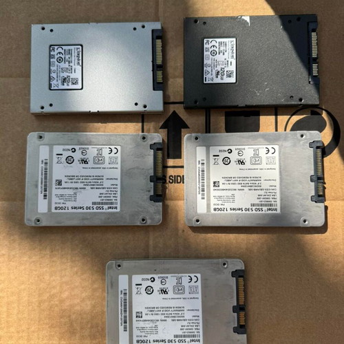 SSD 2.5" 120GB πακέτο 5 τεμαχίων, σαν καινούργιο, Intel και Kingston