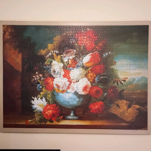 Puzzle 2000 pieces glued on wood like new, size 102x75