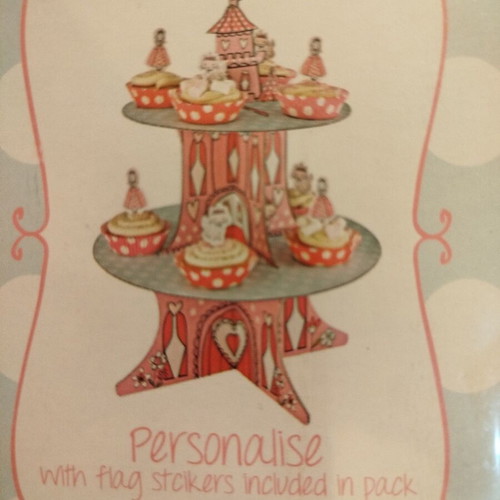 Cupcake stand princess castle design, like new, pink