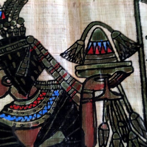 Handmade Egyptian Papyrus Tutankhamun and Ankhesenamun like new