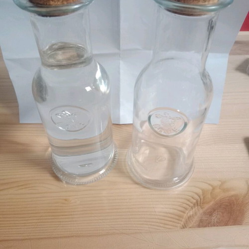 Glass carafes with cork like new, set of 2