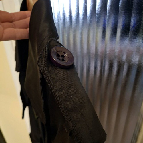 B. STYLE satin trench coat large black like new