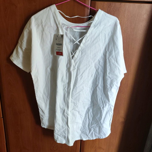 T-shirt Zara new, white, size S